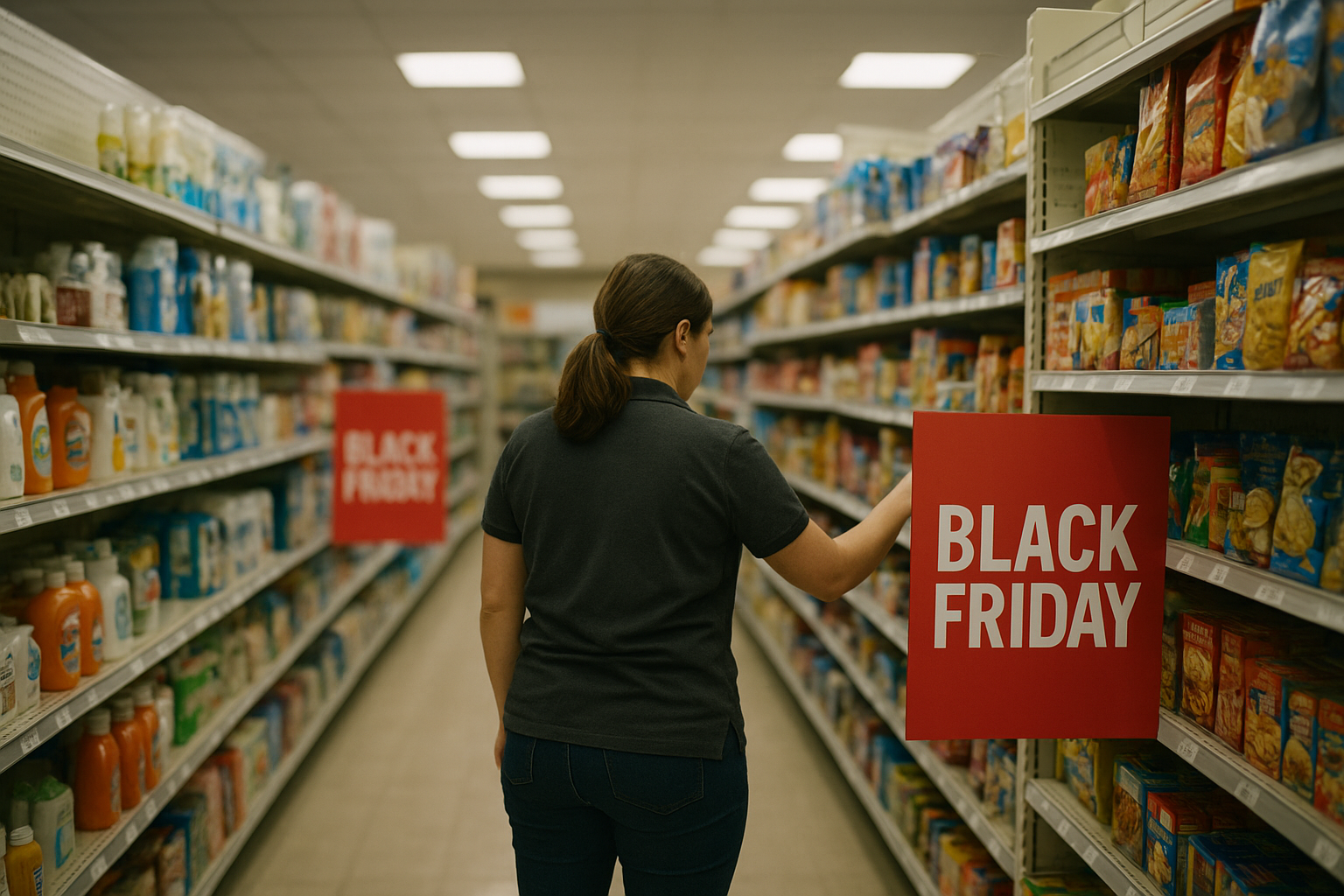 Retail manager reviewing schedules on tablet before store opening rush