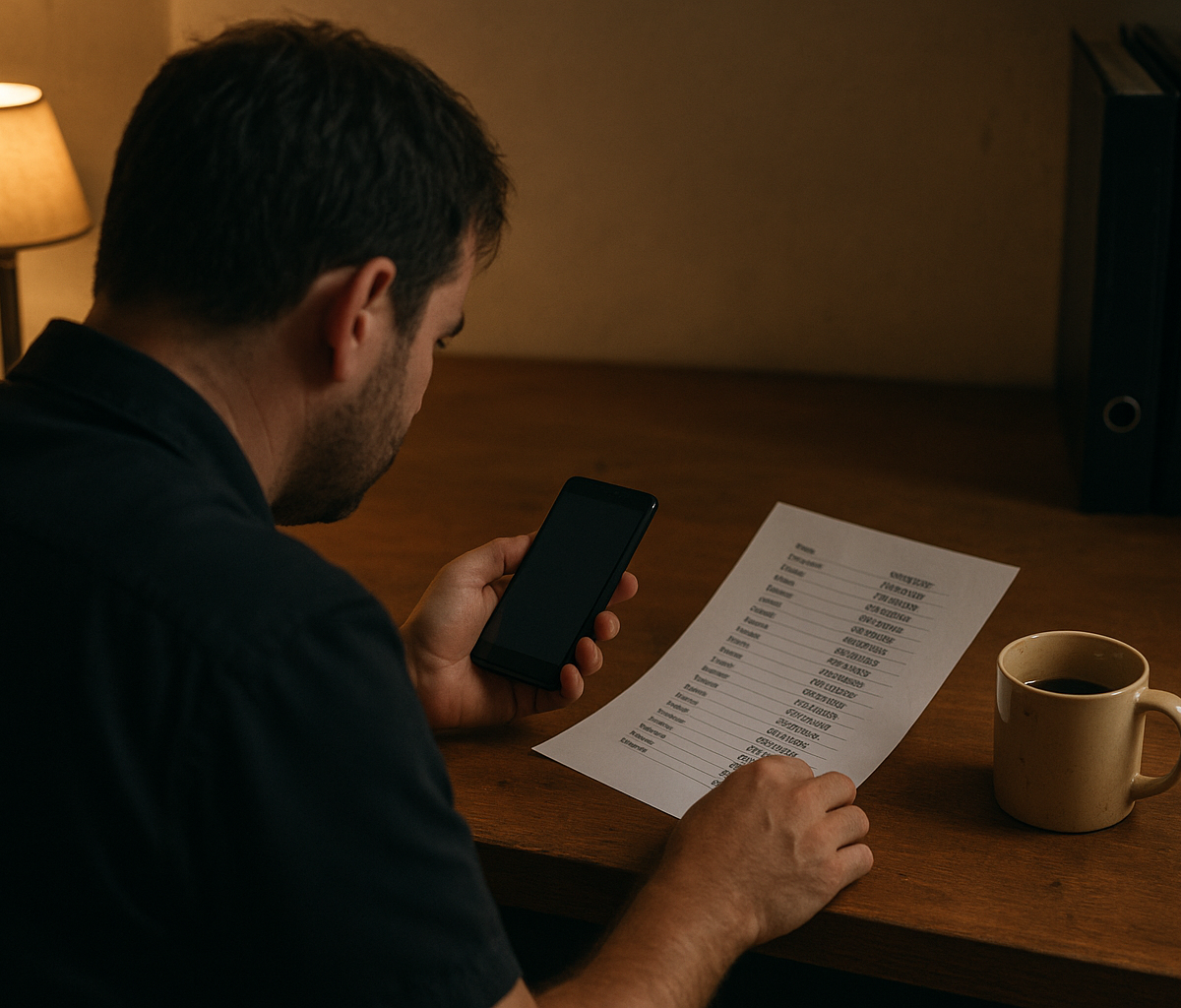 Restaurant manager checking staff list during a busy dinner service